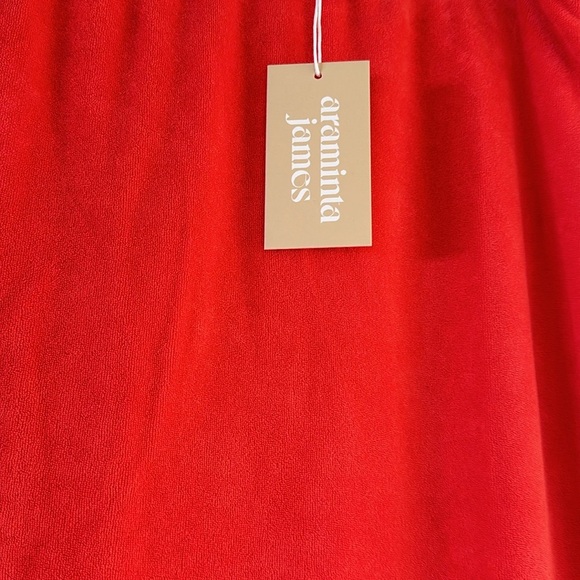 ARAMINTA JAMES Cotton Terry Column Skirt w Side Slit - Coral - L - (12) BNWT Bag - Picture 2 of 12